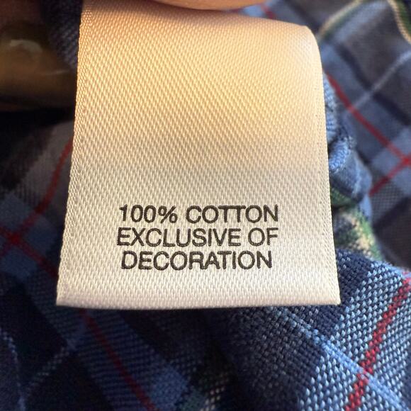 Men's Cremieux Blue Plaid Long Sleeve Button‎ Down Size XL - Picture 5 of 8